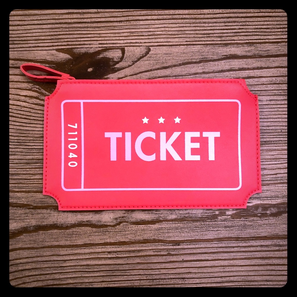 Pink Ticket Design Cosmetic Bag